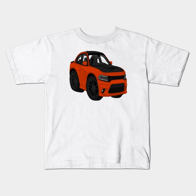 Charge Orange + Black Kids T-Shirt by VENZ0LIC